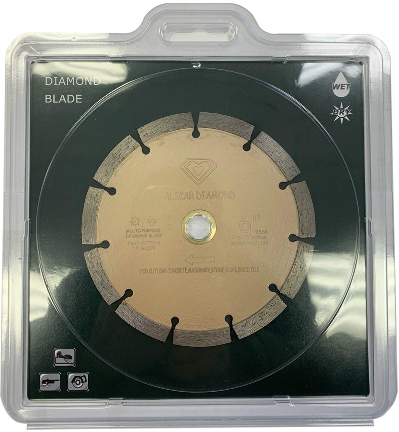 ALSKAR DIAMOND (2 Pack) ALSKAR DIAMOND ADLSS 6 inch Dry or Wet Cutting General Purpose Power Saw Segmented Diamond Blades for Concrete Stone Brick Masonry (6" - 2 pcs) - Image 5